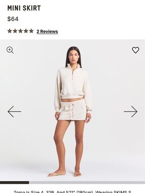 SKIMS Cream Drawstring Mini Skirt